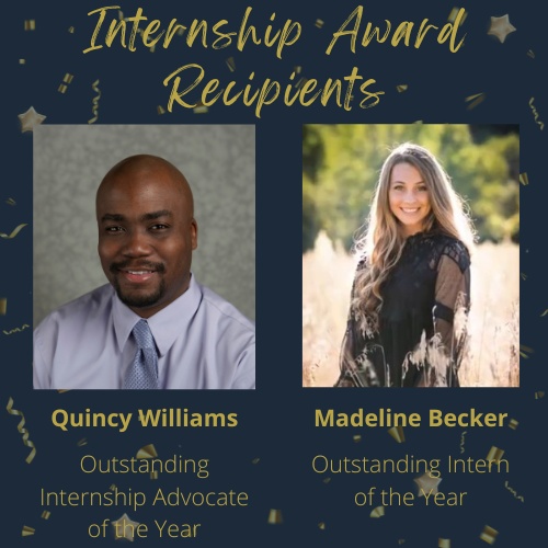 Internship Award Recipients 2022 - Quincy Williams and Madeline Becker